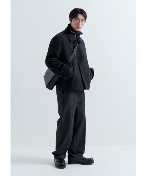 MUSINSA STANDARD（ムシンサスタンダード）の「ヘビーウェイトインナーナッピングワイド隠しバンディングスラックス[チャコールグレー]（スラックス・メンズ・その他・40/38/42/36/34/32/30/31/33/26/27/28/29）」の9枚目の写真
