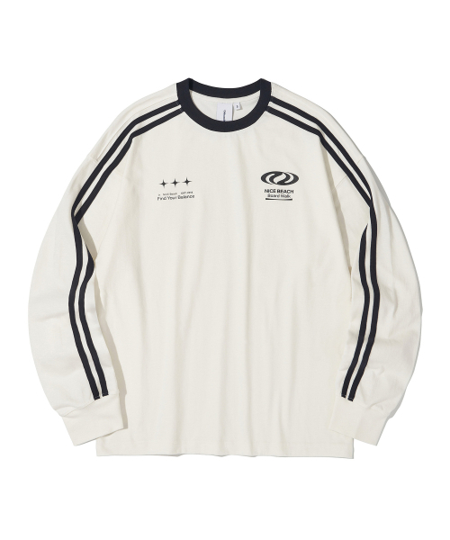 URBANDTYPE(アーバンディタイプ)の「フットボールジャージロングスリーブ_ホワイト(Tシャツ/カットソー・レディース・その他・SMALL/MEDIUM/LARGE)」の1枚目の写真
