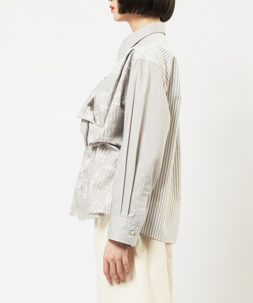 gomme（ゴム）の「パルテノンドレープシャツ（シャツ/ブラウス・レディース・グレー/ブラック/ホワイト・MEDIUM）」の14枚目の写真