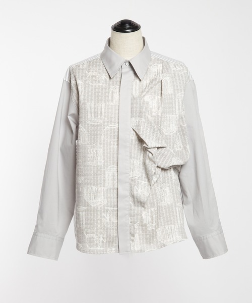 gomme（ゴム）の「パルテノンドレープシャツ（シャツ/ブラウス・レディース・グレー/ブラック/ホワイト・MEDIUM）」の16枚目の写真