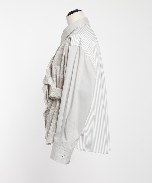 gomme（ゴム）の「パルテノンドレープシャツ（シャツ/ブラウス・レディース・グレー/ブラック/ホワイト・MEDIUM）」の17枚目の写真