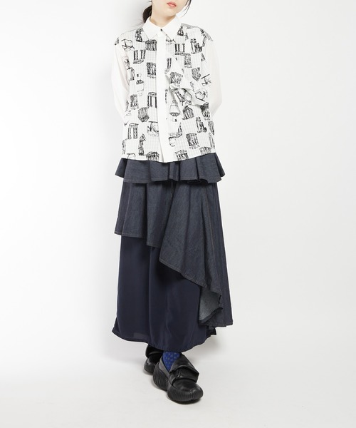 gomme（ゴム）の「パルテノンドレープシャツ（シャツ/ブラウス・レディース・グレー/ブラック/ホワイト・MEDIUM）」の7枚目の写真