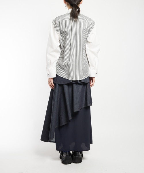 gomme（ゴム）の「パルテノンドレープシャツ（シャツ/ブラウス・レディース・グレー/ブラック/ホワイト・MEDIUM）」の9枚目の写真