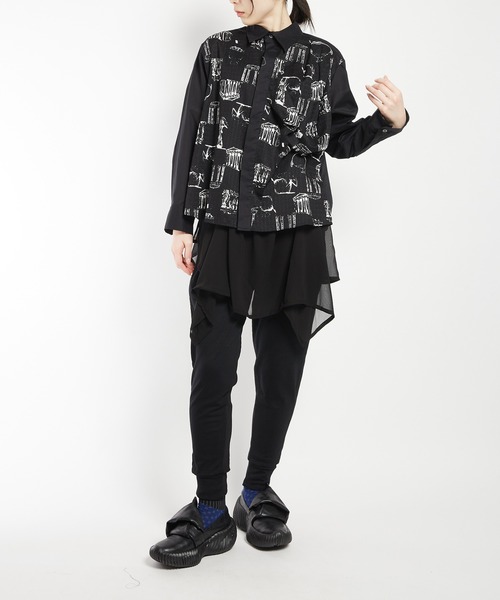 gomme（ゴム）の「パルテノンドレープシャツ（シャツ/ブラウス・レディース・グレー/ブラック/ホワイト・MEDIUM）」の11枚目の写真