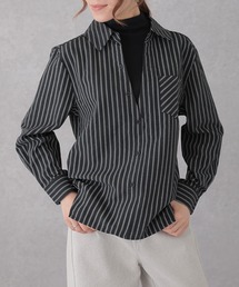 ストライプ」に該当するTシャツ/カットソー（グレー/灰色系・長袖