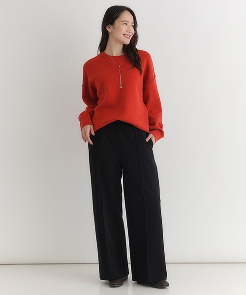 Right-on（ライトオン）の「【HONEYSUCKLE ROSE】カットジョーゼットパンツ (ゆったりシルエット シンプル おしゃれ)（その他パンツ・レディース・オフホワイト/ブラウン/ブラック・M/L/S）」の17枚目の写真