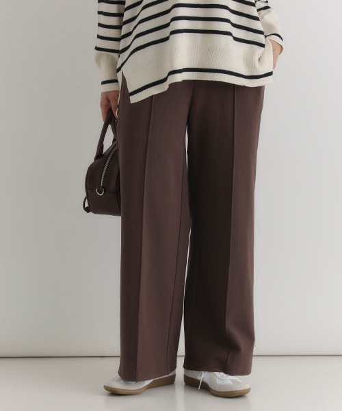 Right-on（ライトオン）の「【HONEYSUCKLE ROSE】カットジョーゼットパンツ (ゆったりシルエット シンプル おしゃれ)（その他パンツ・レディース・オフホワイト/ブラウン/ブラック・M/L/S）」の9枚目の写真