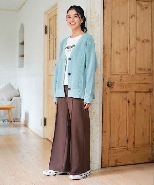 Right-on（ライトオン）の「【HONEYSUCKLE ROSE】カットジョーゼットパンツ (ゆったりシルエット シンプル おしゃれ)（その他パンツ・レディース・オフホワイト/ブラウン/ブラック・M/L/S）」の19枚目の写真