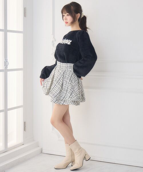 ems excite（エムズエキサイト）の「ラメツイードミニSK（スカート・レディース・ナチュラル/ブラック・FREE）」の14枚目の写真