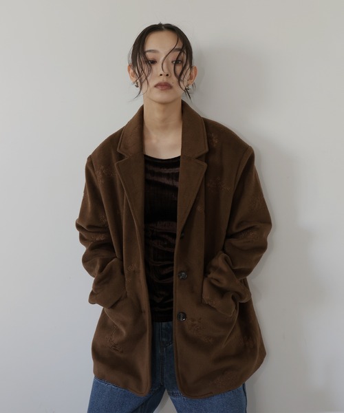 セール】フラワーエンブロイダリーテーラードジャケット（テーラード