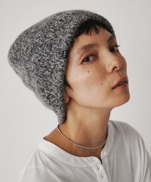 VION(ヴィオン)の「メランジニットビーニー / Melange Knit Beanie(ニットキャップ/ビーニー・レディース・グレー/ブラウン/イエロー・FREE)」の2枚目の写真