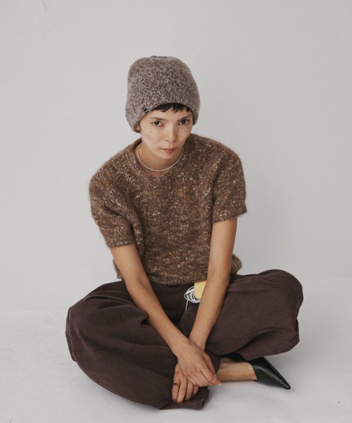 VION(ヴィオン)の「メランジニットビーニー / Melange Knit Beanie(ニットキャップ/ビーニー・レディース・グレー/ブラウン/イエロー・FREE)」の12枚目の写真