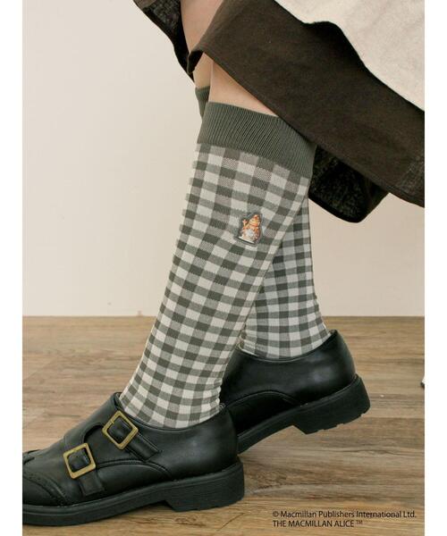 Samansa Mos2（サマンサ モスモス）の「【Alice×Samansa Mos2】柄アソート刺繍ソックス（ソックス/靴下・レディース・サックスブルー/グレー/チャコールグレー・F）」の2枚目の写真