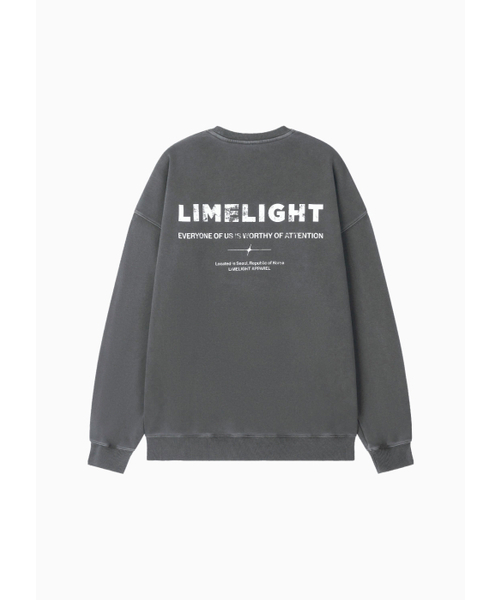 LIMELIGHT APPAREL(ライムライトアパレル)の「アパレルピグメントバックロゴスウェットシャツオーバーサイズ(チャコール/ホワイト)(スウェット・メンズ・その他・SMALL/MEDIUM/LARGE/X-LARGE)」の3枚目の写真