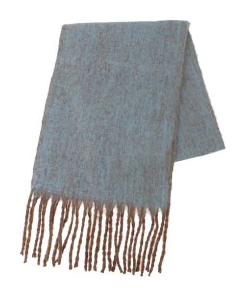 Green　Parks（グリーンパークス）の「・furry rate ヘアリーシャドーカラーマフラー（マフラー・レディース・オレンジ/イエロー/ブルー・FREE）」の4枚目の写真