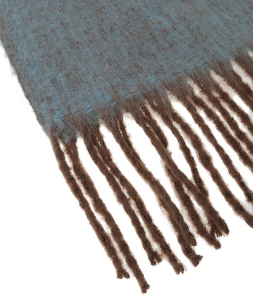 Green　Parks（グリーンパークス）の「・furry rate ヘアリーシャドーカラーマフラー（マフラー・レディース・オレンジ/イエロー/ブルー・FREE）」の10枚目の写真