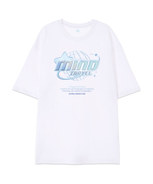 [オーバーサイズ]マインドトラベル 13番手 コットン ラウンドネック 半袖Tシャツ_ホワイト