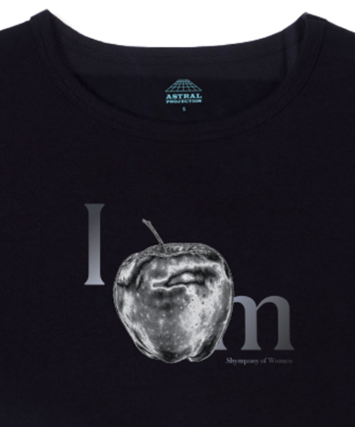 ASTRAL PROJECTION(アストラルプロジェクション)の「アップル スーピマ スパン 5部袖 ショート クロップTシャツ_ブラック(Tシャツ/カットソー・レディース・その他・FREE)」の3枚目の写真