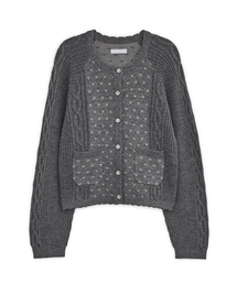 hugyourskin グレー 長袖カーディガン HUG YOUR SKIN｜ハグユアスキン（レディース）のカーディガン/ボレロ