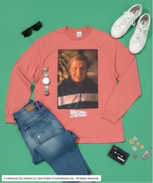 『バック・トゥ・ザ・フューチャー』ロンT 長袖Tシャツ フォトプリント オーバーサイズ ピグメント加工 ヴィンテージライク ユニセックス ムービー ZOZO限定
