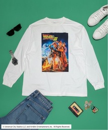 『バック・トゥ・ザ・フューチャー』ロンT 長袖Tシャツ フォトプリント オーバーサイズ ピグメント加工 ヴィンテージライク ユニセックス ムービー ZOZO限定