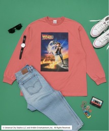 『バック・トゥ・ザ・フューチャー』ロンT 長袖Tシャツ フォトプリント オーバーサイズ ピグメント加工 ヴィンテージライク ユニセックス ムービー ZOZO限定