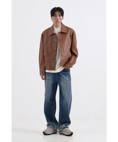 DRAW FIT（ドローフィット）の「ラインスモークレザージャケット [SMOKE CAMEL]（ライダースジャケット・メンズ・その他・LARGE/MEDIUM/X-LARGE）」の2枚目の写真