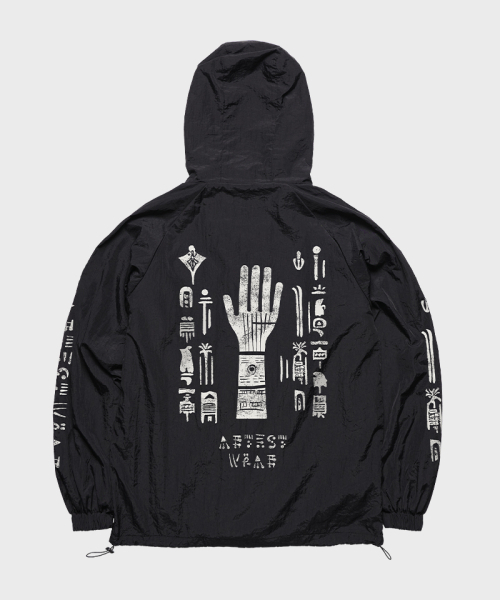 ARTISTWEAR（アーティストウェア）の「[ATW] ヒエログリフフードウィンドブレーカー（ナイロンジャケット・レディース・ブラック・MEDIUM/LARGE/X-LARGE/XX-LARGE）」の9枚目の写真