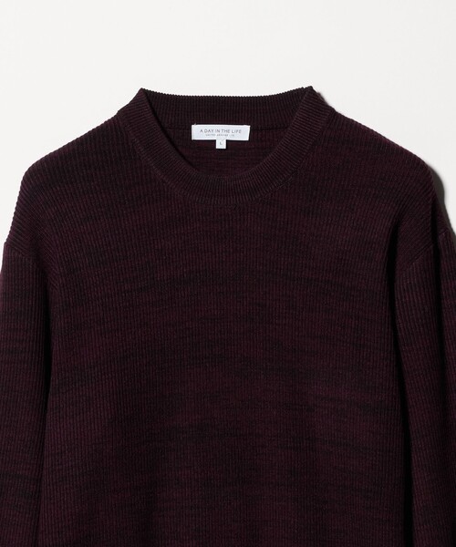 A DAY IN THE LIFE UNITED ARROWS(アデイインザライフユナイテッドアローズ)の「ハイゲージ メランジ ワッフルニット-ウォッシャブル-<A DAY IN THE LIFE>(ニット/セーター・メンズ・ワイン/ダークグレー/ネイビー・S/L/M)」の12枚目の写真