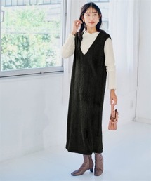 nissen | フェザーアンサンブル（ワンピース＋プチハイネックトップス）(ジャンパースカート)