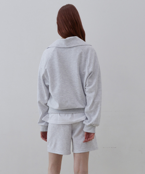 BIBYSEOB（バイバイソプ）の「[SET] ハーフジップスウェットシャツ + トレーニングショートパンツ ホワイトグレー（その他トップス・レディース・その他・FREE）」の4枚目の写真