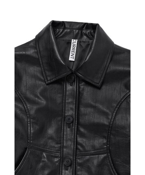 CURRENT（カレント）の「CROP LEATHER JACKET [BLACK]（ライダースジャケット・レディース・その他・FREE）」の3枚目の写真