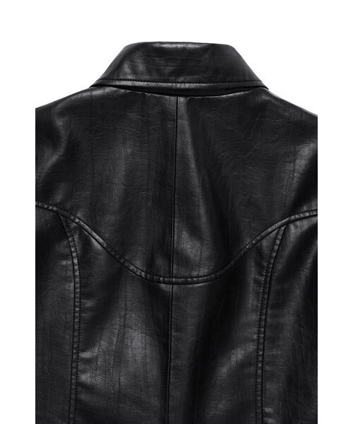 CURRENT（カレント）の「CROP LEATHER JACKET [BLACK]（ライダースジャケット・レディース・その他・FREE）」の6枚目の写真