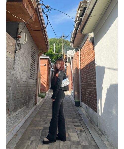 CURRENT（カレント）の「CROP LEATHER JACKET [BLACK]（ライダースジャケット・レディース・その他・FREE）」の8枚目の写真