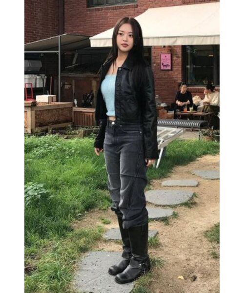 CURRENT（カレント）の「CROP LEATHER JACKET [BLACK]（ライダースジャケット・レディース・その他・FREE）」の10枚目の写真