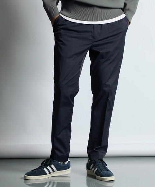 The DUFFER of ST.GEORGE(ザダファーオブセントジョージ)の「N/C SLIM EASY SLACKS:コットンナイロン スリム イージースラックス(スラックス・メンズ・ブラック/ネイビー・SMALL/MEDIUM/LARGE/X-LARGE)」の2枚目の写真