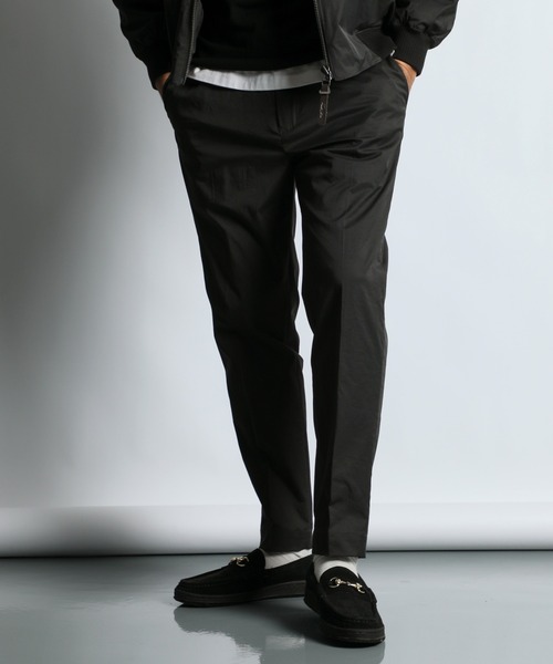 The DUFFER of ST.GEORGE(ザダファーオブセントジョージ)の「N/C SLIM EASY SLACKS:コットンナイロン スリム イージースラックス(スラックス・メンズ・ブラック/ネイビー・SMALL/MEDIUM/LARGE/X-LARGE)」の1枚目の写真