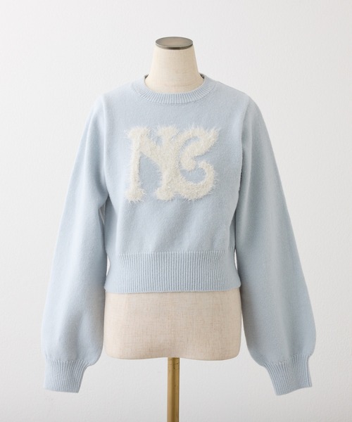 one after another NICE CLAUP(ワンアフターアナザーナイスクラップ)の「ロゴアソートニット(ニット/セーター・レディース・イエロー/アイボリー/サックスブルー/チャコールグレー・FREE)」の19枚目の写真