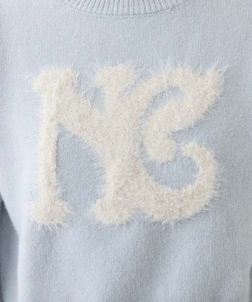 one after another NICE CLAUP(ワンアフターアナザーナイスクラップ)の「ロゴアソートニット(ニット/セーター・レディース・イエロー/アイボリー/サックスブルー/チャコールグレー・FREE)」の21枚目の写真