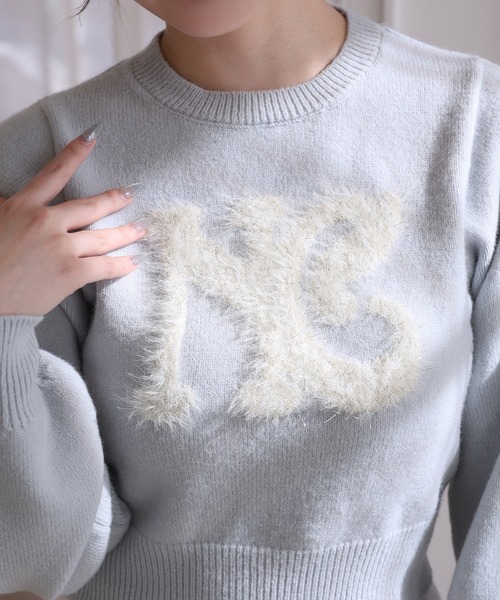 one after another NICE CLAUP(ワンアフターアナザーナイスクラップ)の「ロゴアソートニット(ニット/セーター・レディース・イエロー/アイボリー/サックスブルー/チャコールグレー・FREE)」の18枚目の写真