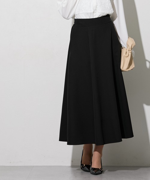 slattgir(スラットジール)の「高身長 きれいめダブルクロスシンプルロングフレアスカート(トールサイズ)(スカート・レディース・ネイビー/ブラック・TM/TL/TLL/T3L/T4L/T5L)」の2枚目の写真