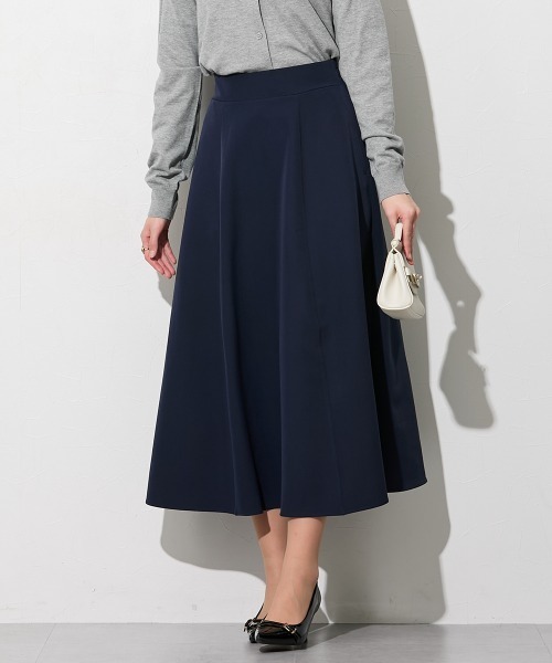 slattgir(スラットジール)の「高身長 きれいめダブルクロスシンプルロングフレアスカート(トールサイズ)(スカート・レディース・ネイビー/ブラック・TM/TL/TLL/T3L/T4L/T5L)」の3枚目の写真