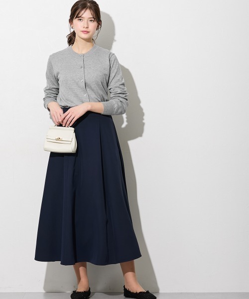 slattgir(スラットジール)の「高身長 きれいめダブルクロスシンプルロングフレアスカート(トールサイズ)(スカート・レディース・ネイビー/ブラック・TM/TL/TLL/T3L/T4L/T5L)」の4枚目の写真