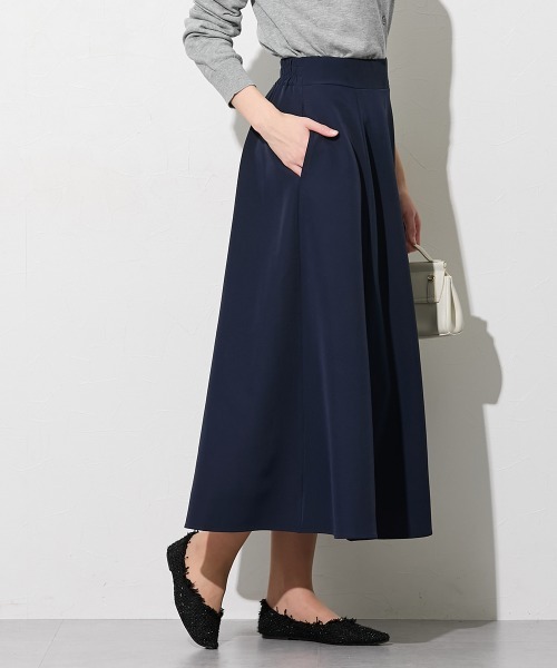 slattgir(スラットジール)の「高身長 きれいめダブルクロスシンプルロングフレアスカート(トールサイズ)(スカート・レディース・ネイビー/ブラック・TM/TL/TLL/T3L/T4L/T5L)」の5枚目の写真