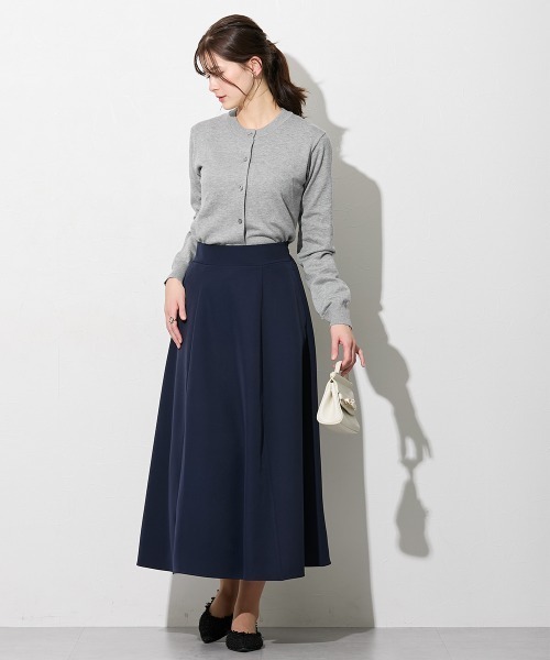 slattgir(スラットジール)の「高身長 きれいめダブルクロスシンプルロングフレアスカート(トールサイズ)(スカート・レディース・ネイビー/ブラック・TM/TL/TLL/T3L/T4L/T5L)」の6枚目の写真