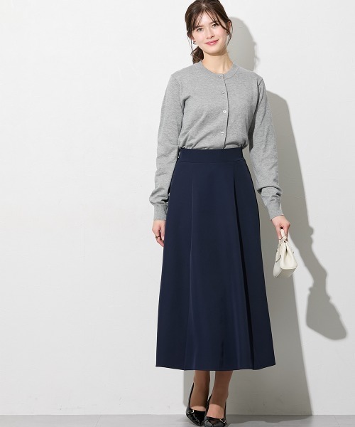 slattgir(スラットジール)の「高身長 きれいめダブルクロスシンプルロングフレアスカート(トールサイズ)(スカート・レディース・ネイビー/ブラック・TM/TL/TLL/T3L/T4L/T5L)」の7枚目の写真