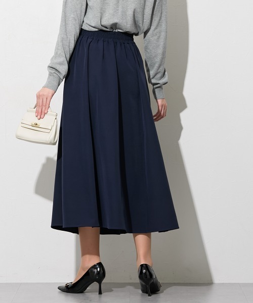 slattgir(スラットジール)の「高身長 きれいめダブルクロスシンプルロングフレアスカート(トールサイズ)(スカート・レディース・ネイビー/ブラック・TM/TL/TLL/T3L/T4L/T5L)」の8枚目の写真
