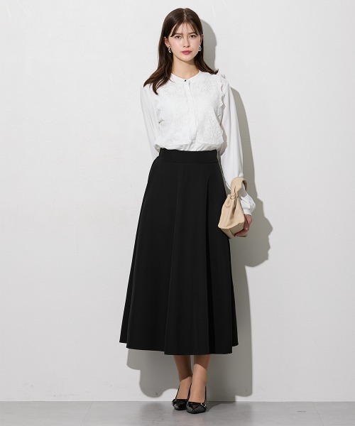 slattgir(スラットジール)の「高身長 きれいめダブルクロスシンプルロングフレアスカート(トールサイズ)(スカート・レディース・ネイビー/ブラック・TM/TL/TLL/T3L/T4L/T5L)」の11枚目の写真