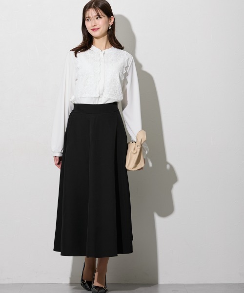 slattgir(スラットジール)の「高身長 きれいめダブルクロスシンプルロングフレアスカート(トールサイズ)(スカート・レディース・ネイビー/ブラック・TM/TL/TLL/T3L/T4L/T5L)」の12枚目の写真