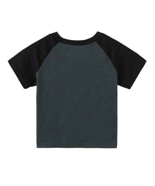 X-girl（エックスガール）の「FACE EMBROIDERED PATCH RAGLAN S/S BABY TEE（Tシャツ/カットソー・レディース・ホワイト/ライトグリーン/チャコール・S/M）」の9枚目の写真
